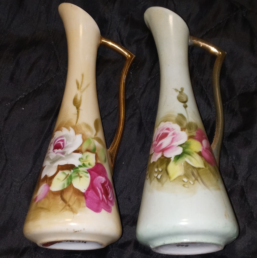 2 Vintage Lefton hand painted, Mini Pitchers